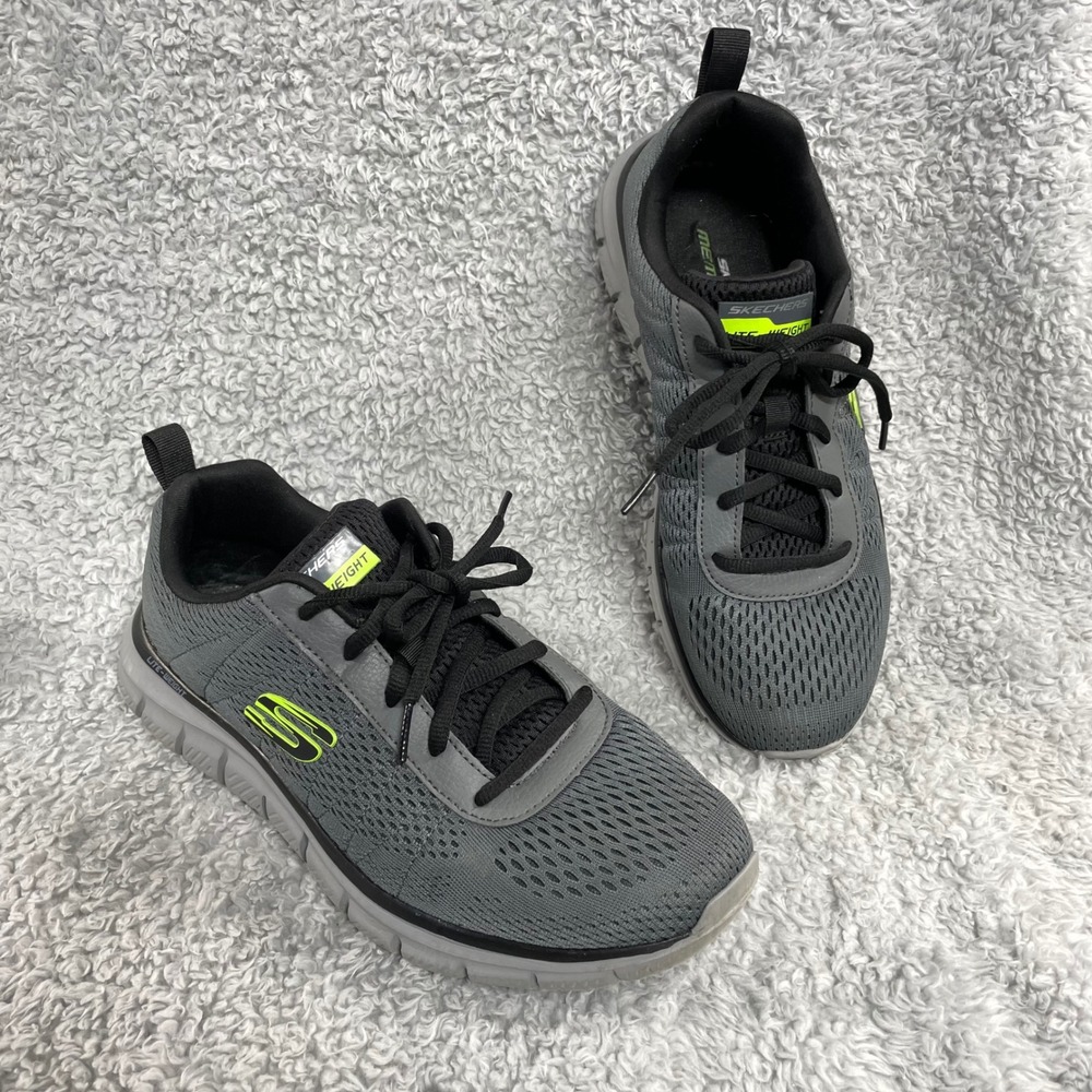 Skechers Lite-Weight Mens Sneakers 10 Gray Textile Memory Foam 232081 CCBK